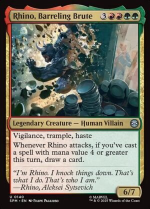 Rhino, Barreling Brute - Foil<br /><span class="collector-number">Collector No. 140</span>